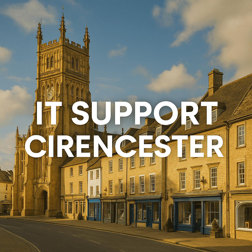 IT Support Cirencester IT Support Cirencester – Professional IT services for local businesses. Managed support, cybersecurity, Microsoft 365, and remote solutions tailored to SMEs.