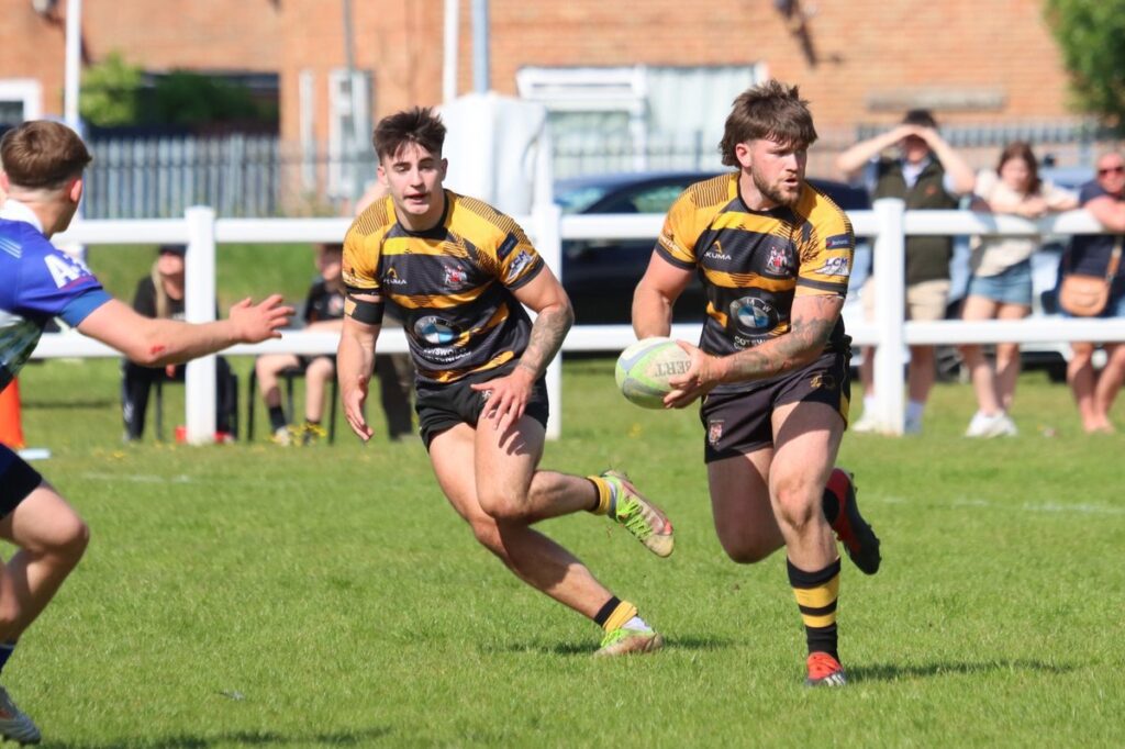 Max Rendell carrying the ball Remote Support Tewkesbury
